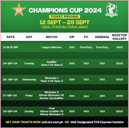 Tickets for Champions One-Day Cup go on sale