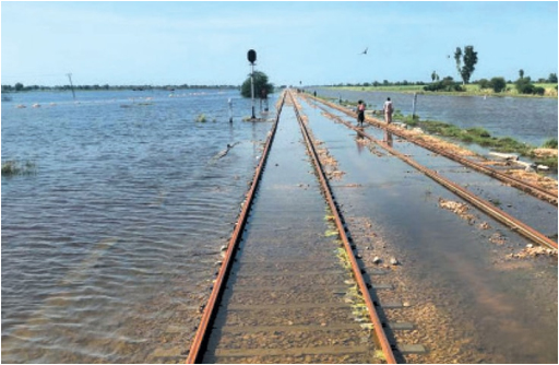 Federal Secretary Railways Inspects Flood Damage