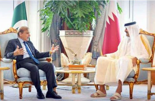 PM Shehbaz Meets Qatari Prime Minister to Strengthen Bilateral Relations